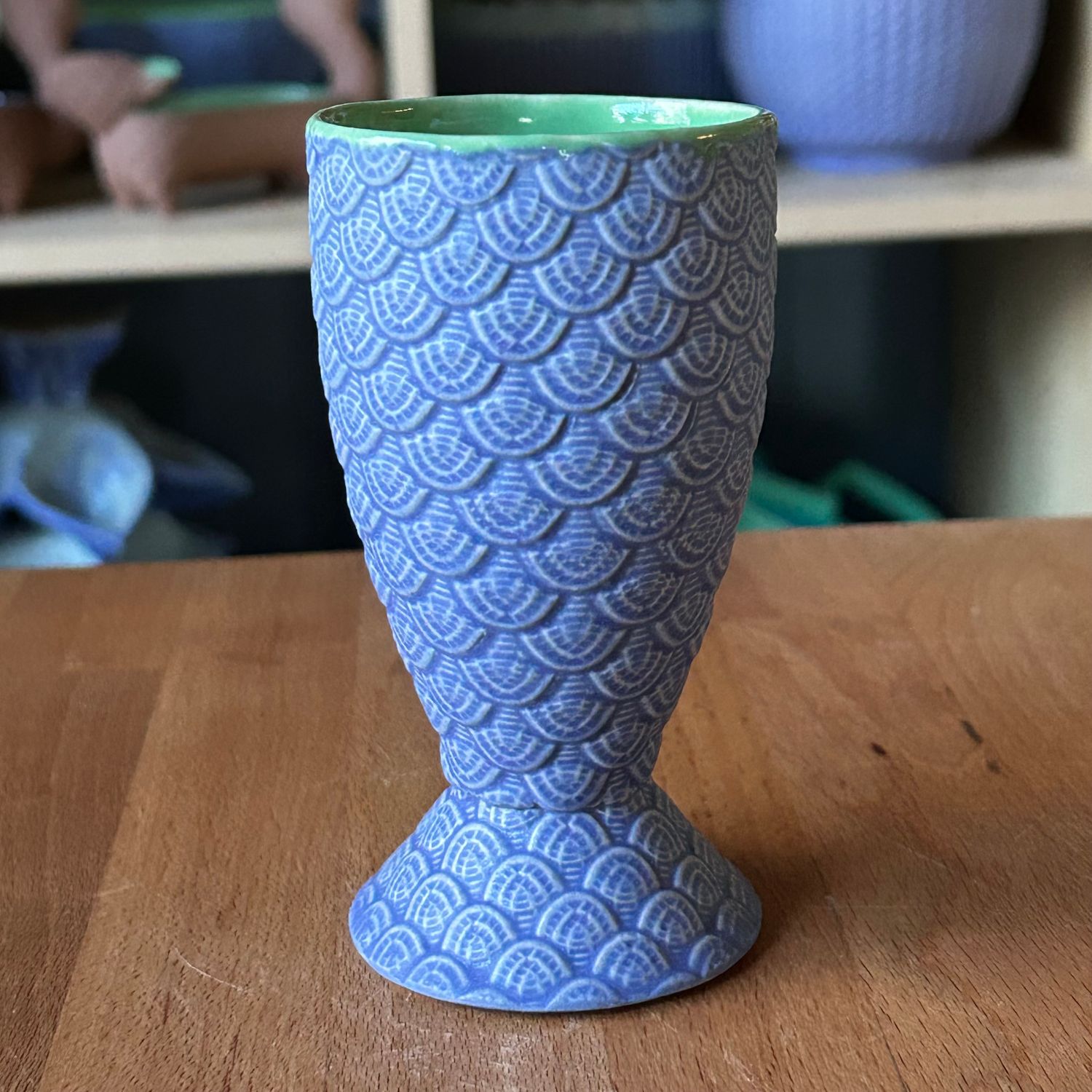 Chalice in green &amp; bloo