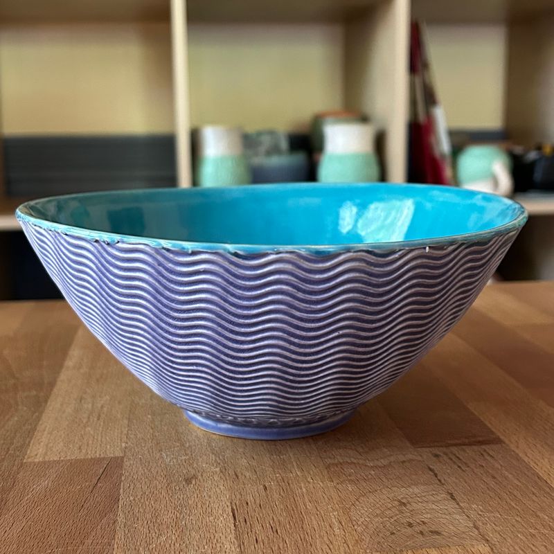 Salad Bowl in turquoise &amp; purple
