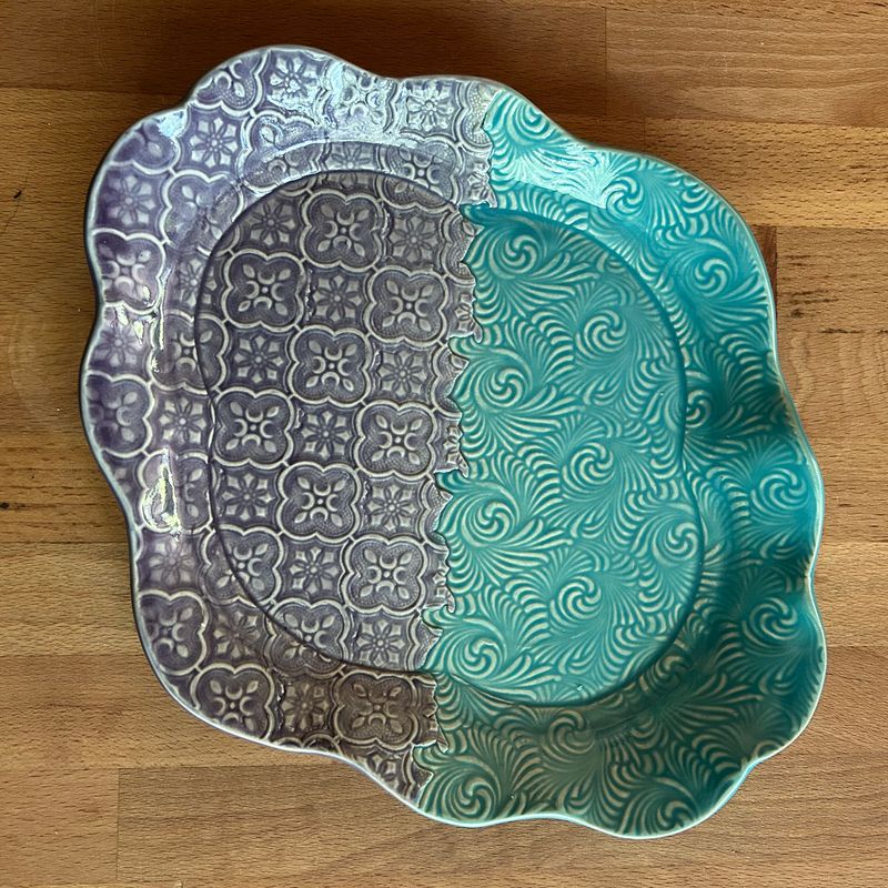 Sidelong Glance in turquoise &amp; purple