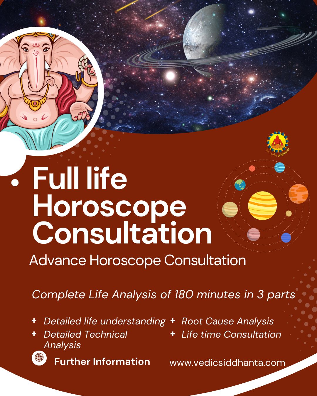Detailed Full Life Horoscope Consultation | Advance Horoscope Analysis | 3 Parts Consultation of 180 Minutes Detailed Full Life Horoscope Consultation | Advance Horoscope Analysis | 3 Parts Consultation of 180 Minutes