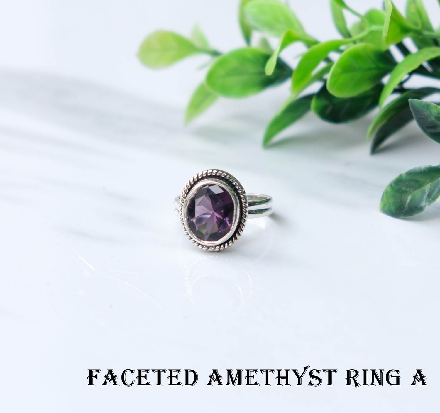 Amethyst or Jamunaia Crystal Gemstone Ring - Sterling Silver | 5.5 Carat ( For Calmness, Sleep & Mindfulness ) Amethyst or Jamunaia Crystal Gemstone Ring - Sterling Silver | 5.5 Carat ( For Calmness, Sleep & Mindfulness )