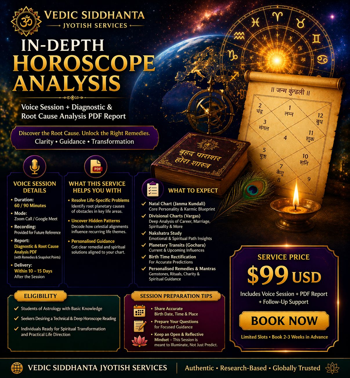 In-Depth Horoscope Analysis for International Users | Voice Session + Diagnostic & Root Cause Analysis PDF Report (Remedies & Snapshot Points)