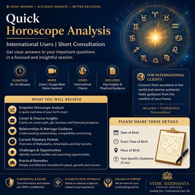 Quick Horoscope Analysis | International Users | Short Consultation