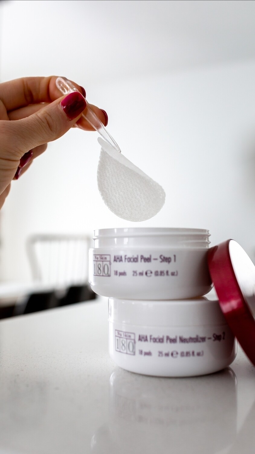 Peel pads- no actual peeling!  gets rid of sun damage + discoloration and smooths skin texture!