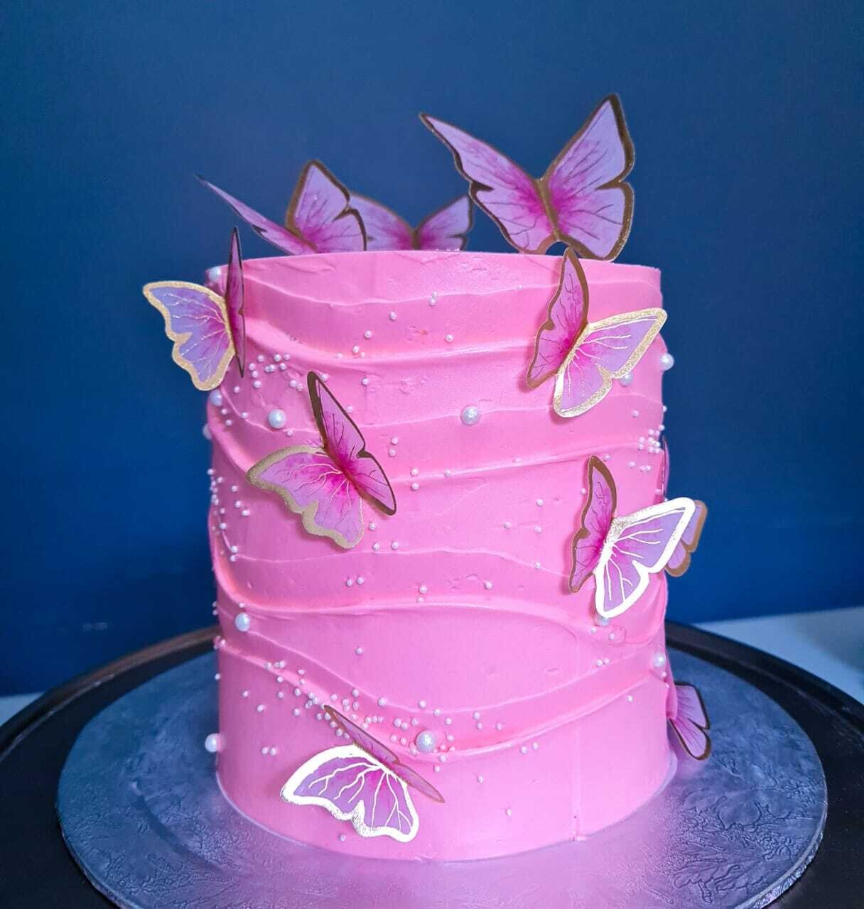 Wave Line Butterfly Cake
