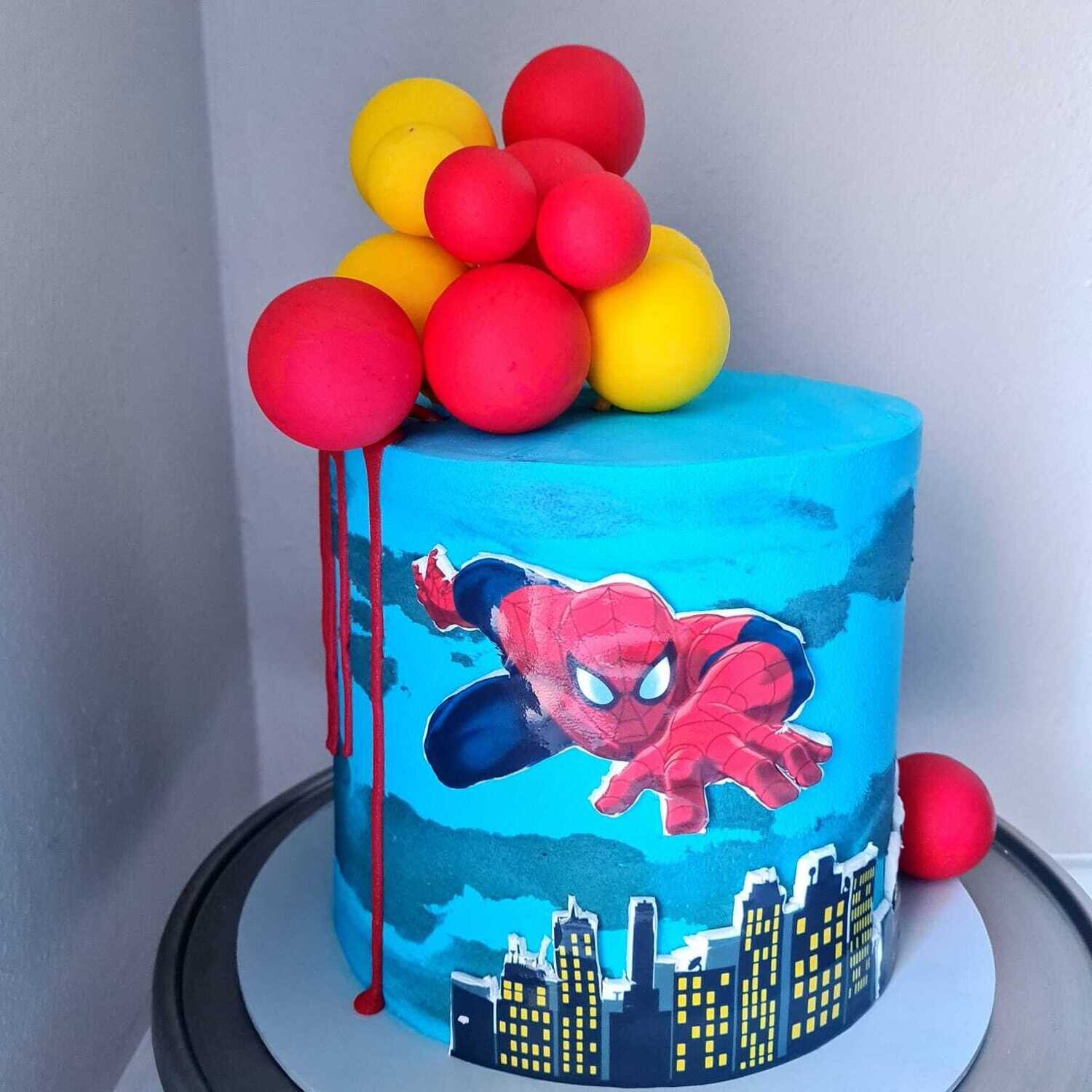 Marble Spiderman Cake