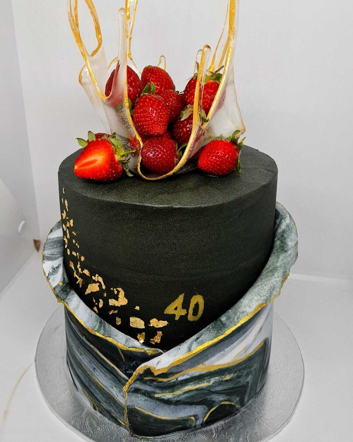 Black Marble wrap cake