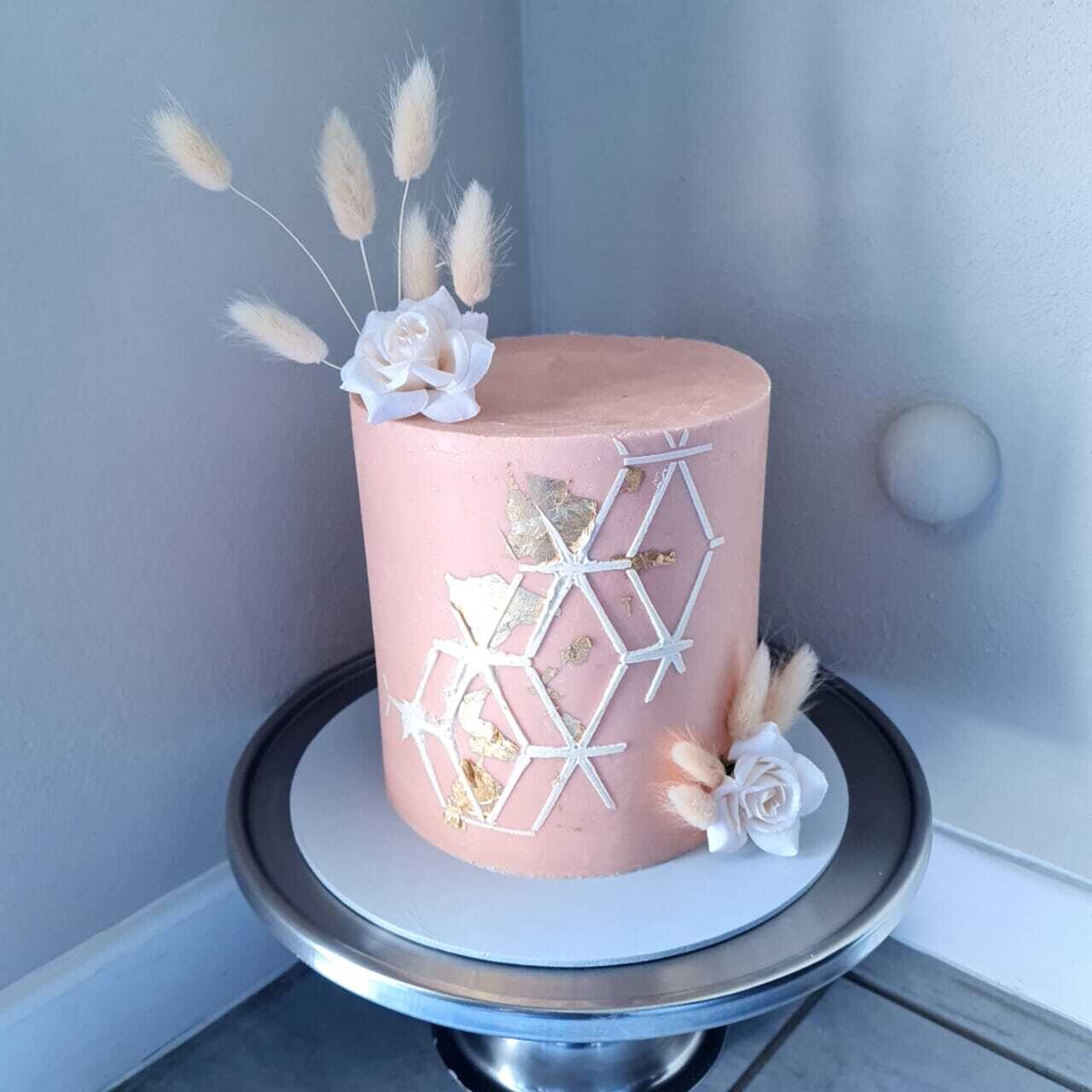 Emerald Stencil Cake