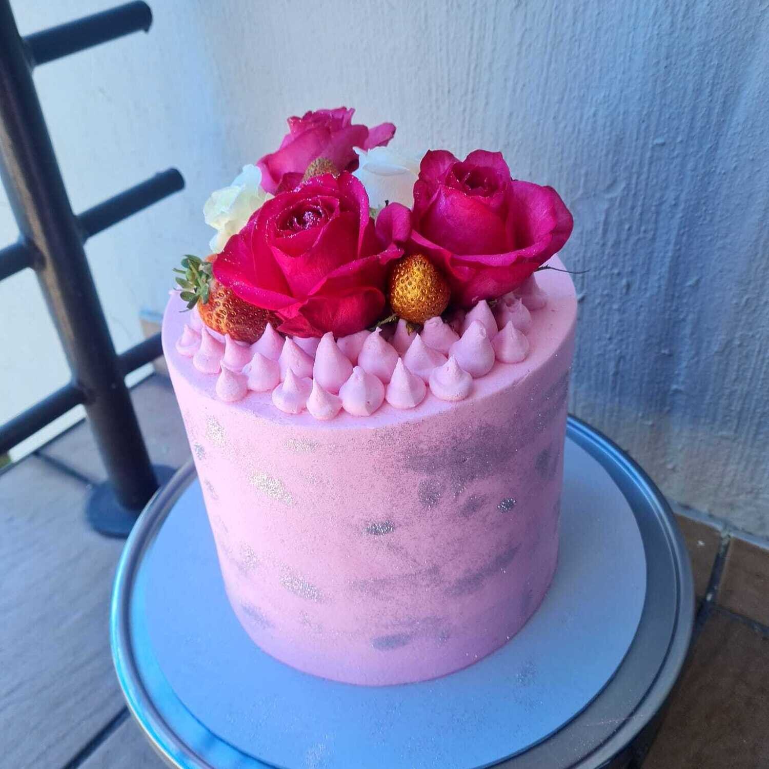 Pink Glitter Cake