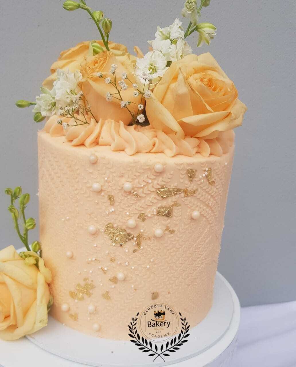 Peach Stencil Cake
