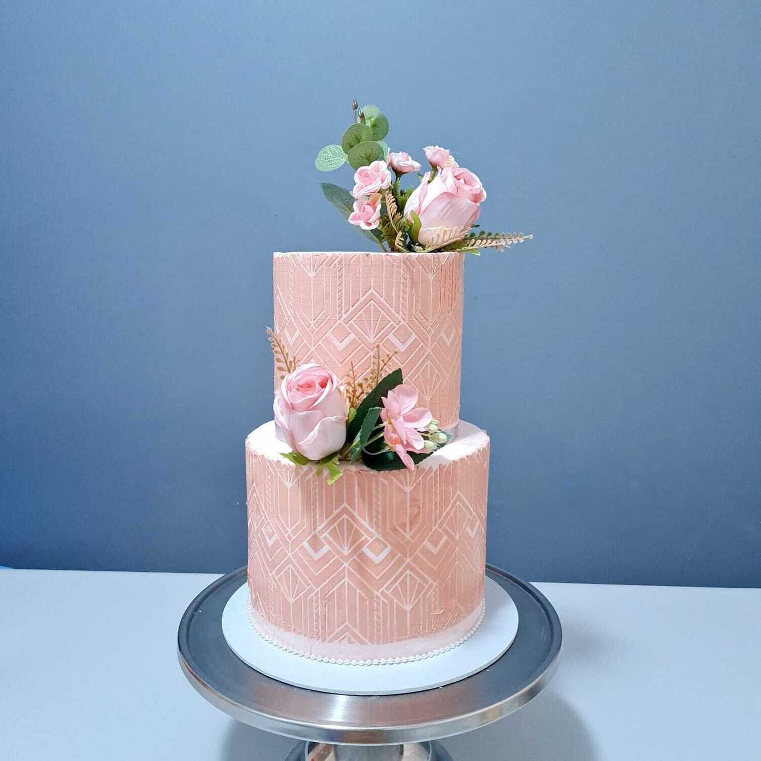 2 Tier Stencil Cake