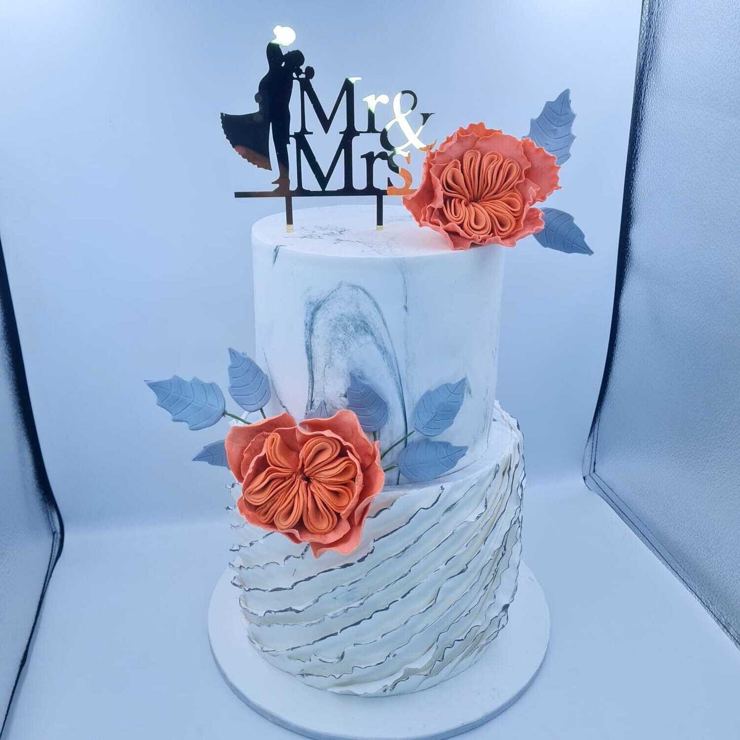 2 Tier Ruffles Cake