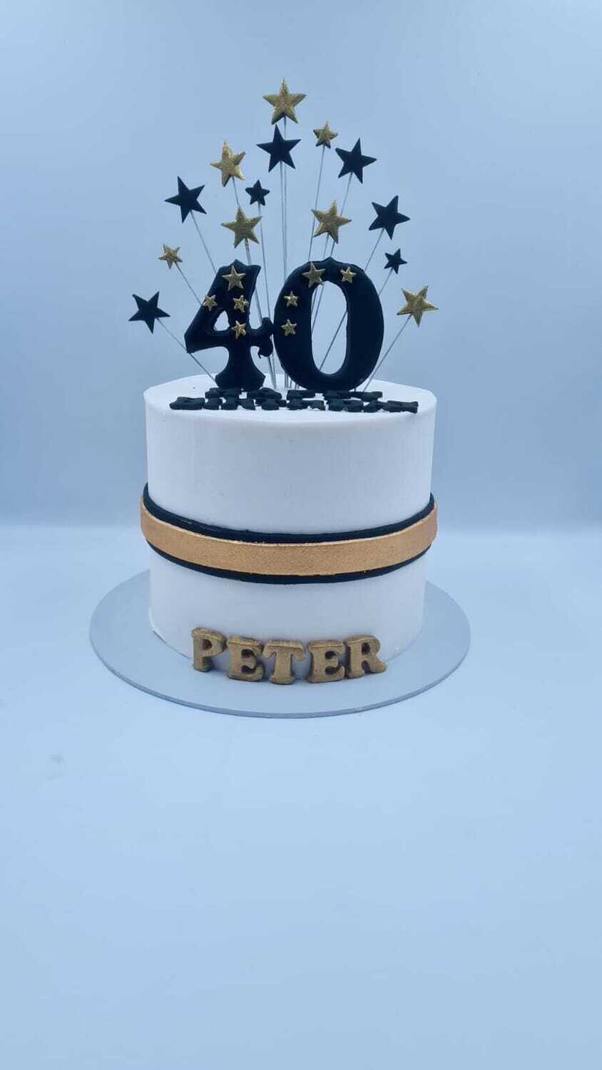 Gold and White Cake