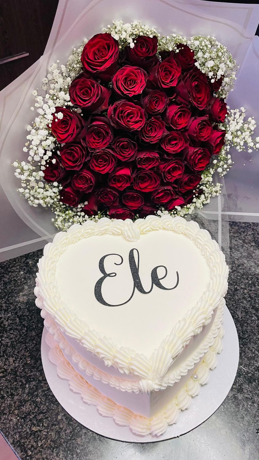 Heart Cake and Roses