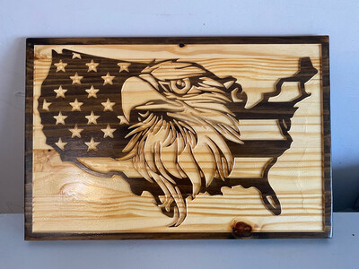‘US Map Flag &amp; Eagle ’ Wall Décor