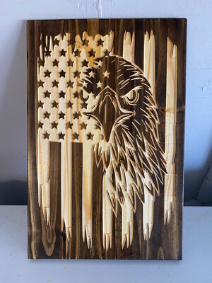 ‘Eagle Tattered Flag 2’ Wall Décor