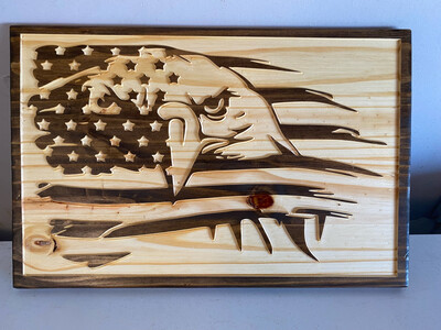 ‘US Flag &amp; Eagle2’ Wall Décor
