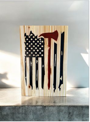  ‘Firefighter Tattered Flag’ Wall Décor