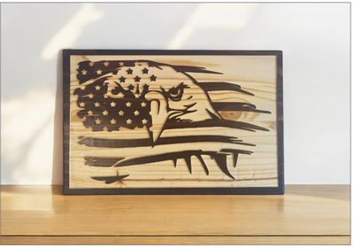 ‘US Flag &amp; Eagle2’ Wall Décor