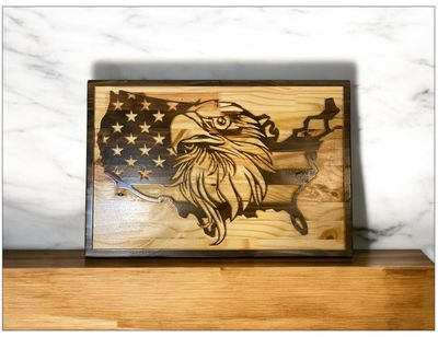 ‘US Map Flag &amp; Eagle ’ Wall Décor