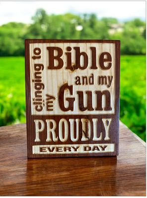‘Bible &amp; Gun’ Wall Décor