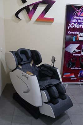 SILLON MASAJEADOR 5D CONFORT GRAVEDAD 0 BLANCO CON AZUL ZOEDAY