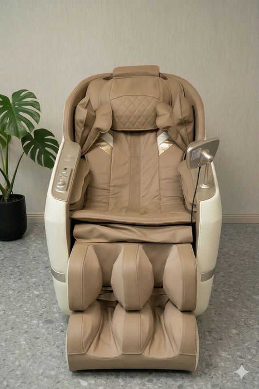 Sillón masajeador sl track luxury café con dorado zoeday