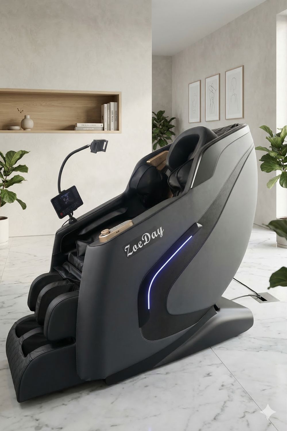 Sillón masajeador 5d antares negro con gris zoeday