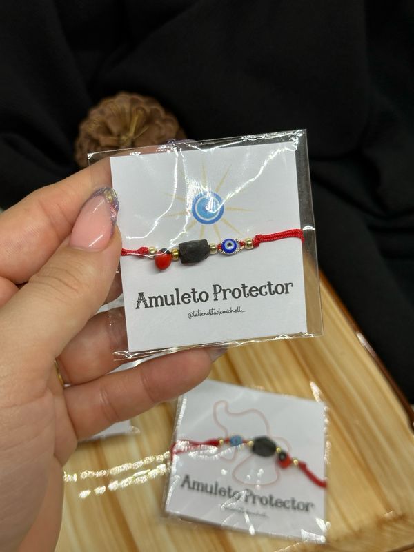 Pulsera Amuleto Azabache, Pionia y Ojo Turco 02