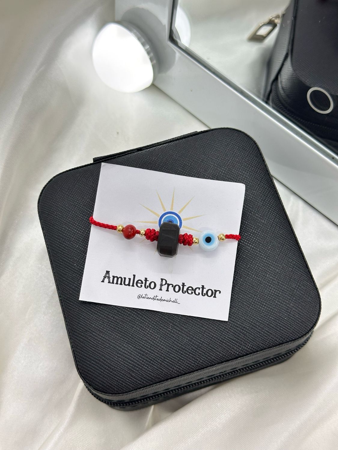 Pulsera Amuleto Azabache, Pionia y Ojo Turco 03