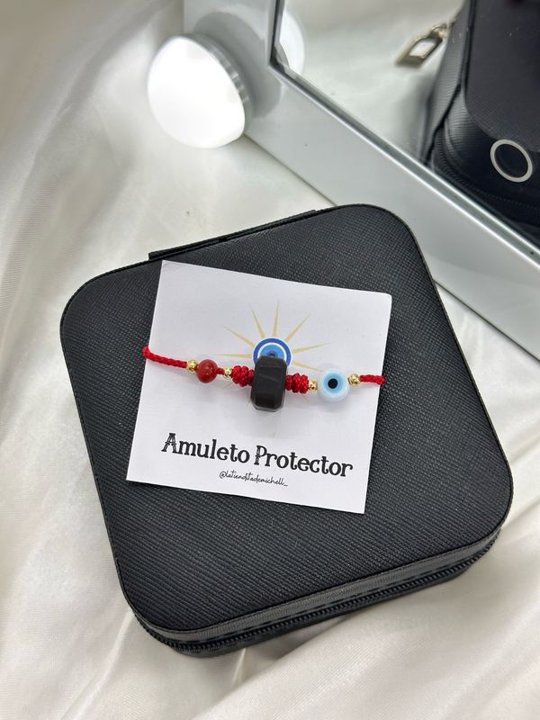 Pulsera Amuleto Azabache, Pionia y Ojo Turco 03
