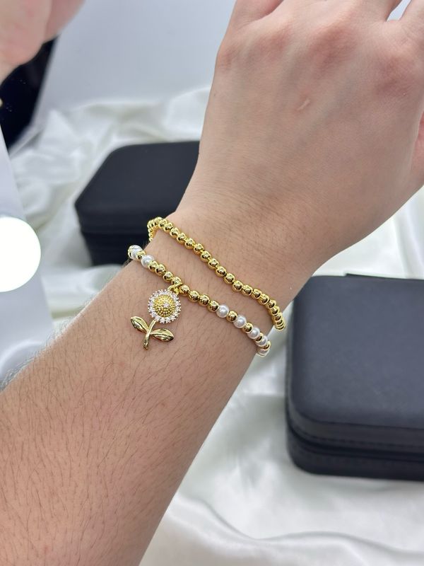 Pulsera Set Doble Perlas y balines