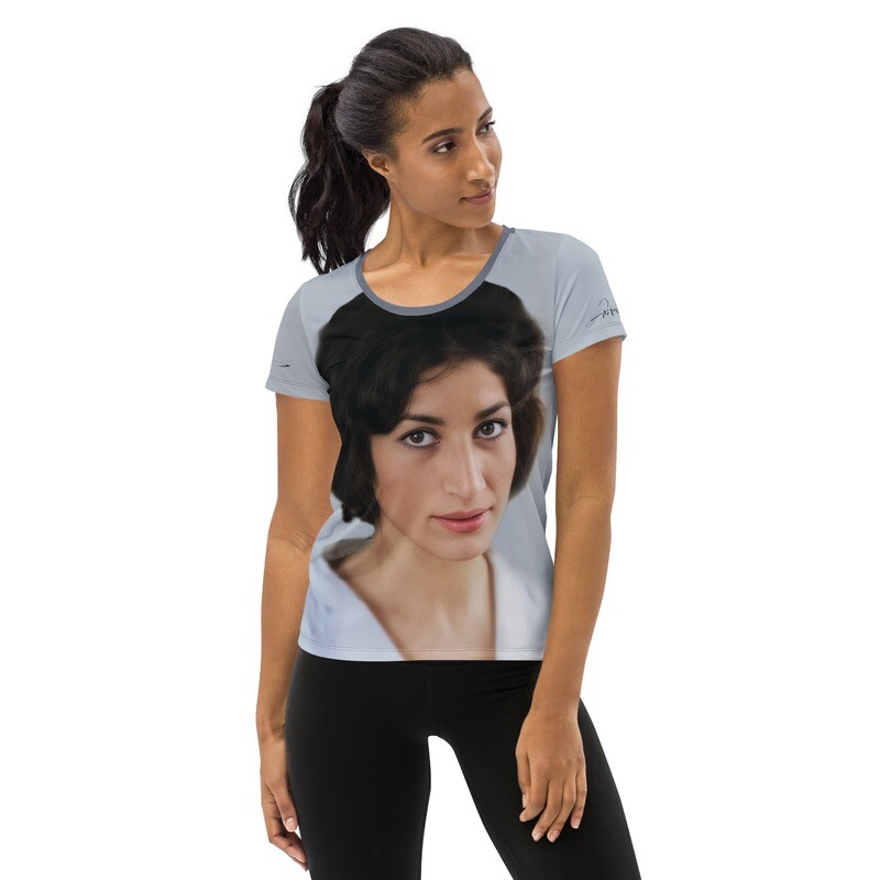 All-Over Print Women&#39;s Athletic T-shirt - Forough Farrokhzad