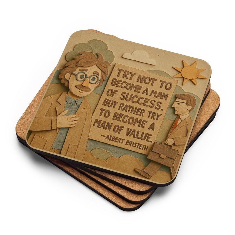 Cork-back coaster - Albert Einstein