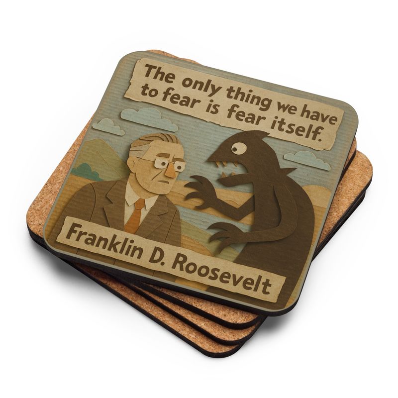 Cork-back coaster - Franklin D. Roosevelt