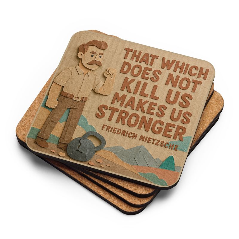 Cork-back coaster - Friedrich Nietzsche