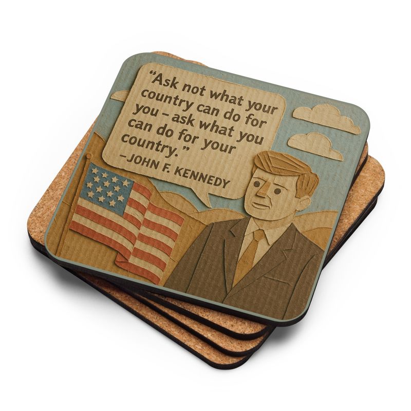 Cork-back coaster - John F. Kennedy
