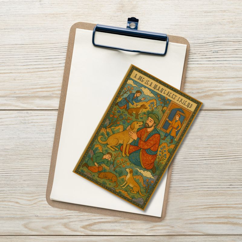 Standard Postcard - A dog is a man&#39;s best friend