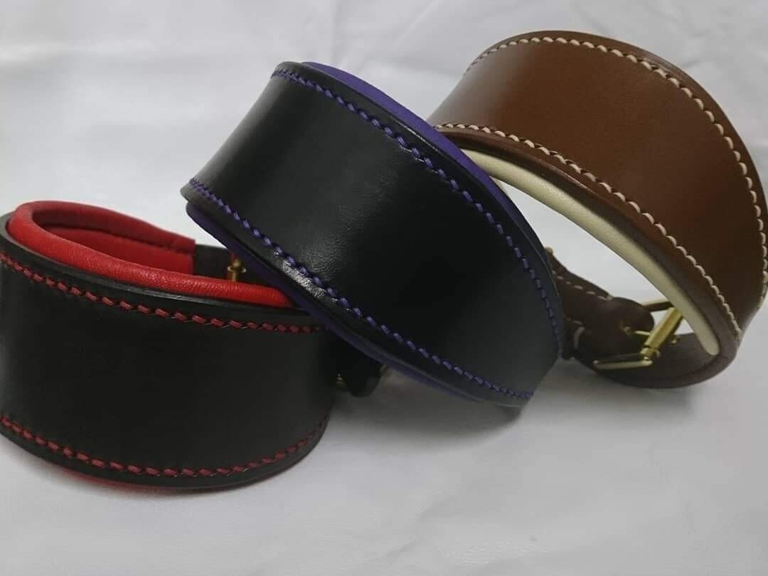 Padded Lambskin Lined Sighthound collars