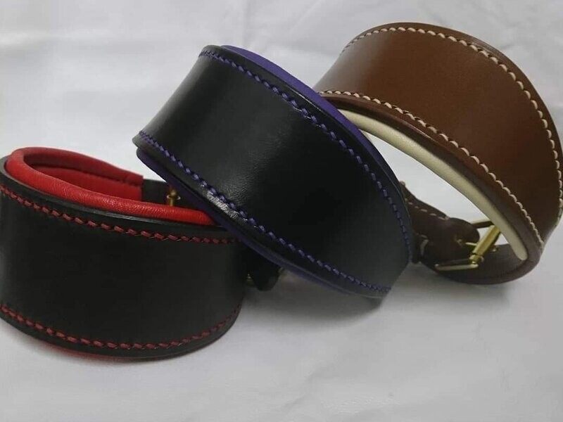 Padded Lambskin Lined Sighthound collars