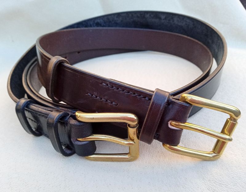 English Bridle Leather Belt, Brass Buckle from £65