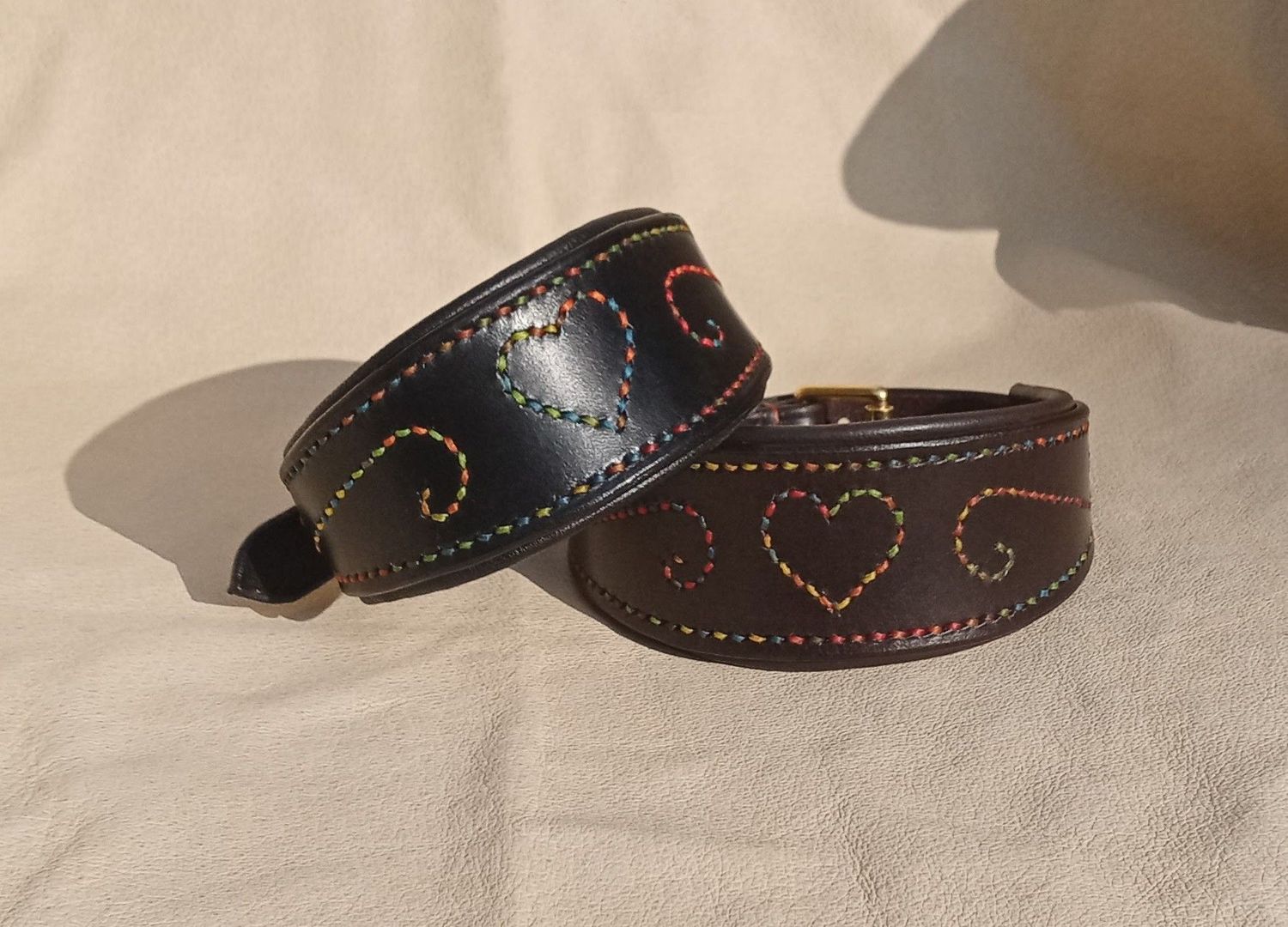 Rainbow Decorated Whippet Collars from £52