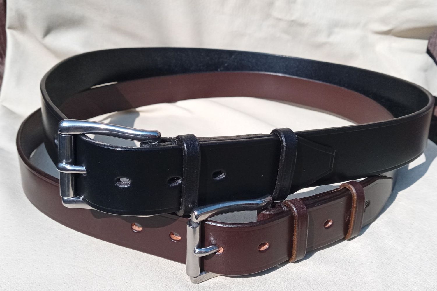English Bridle Leather Belt, Stainless Steel Buckles from £60