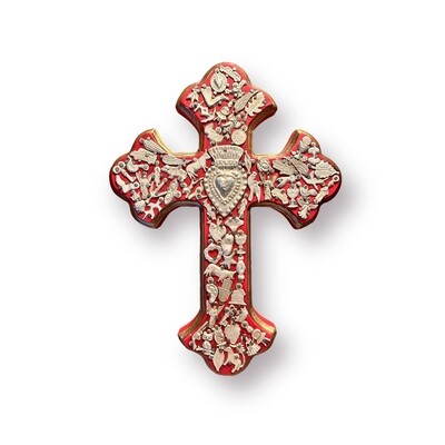 Milagros Wooden Cross - Roja
