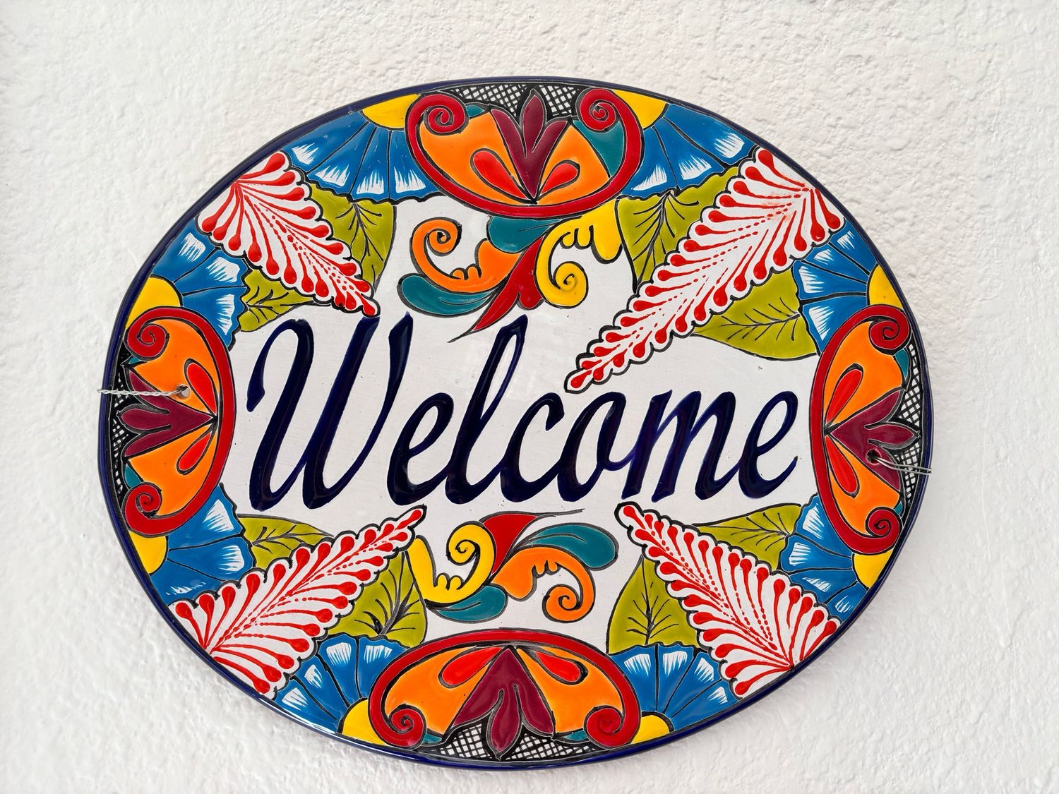 Large Welcome Ceramic Plate