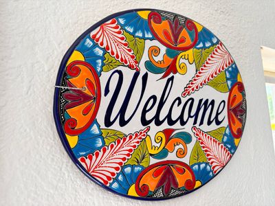 Large Welcome Ceramic Plate