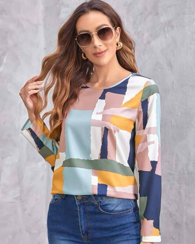 Blusa con estampado multicolor