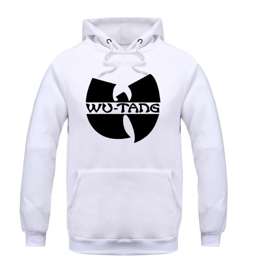 Wu-Tang Clan Licensed Hoodie, Color: White/Black Lettering, Size: S