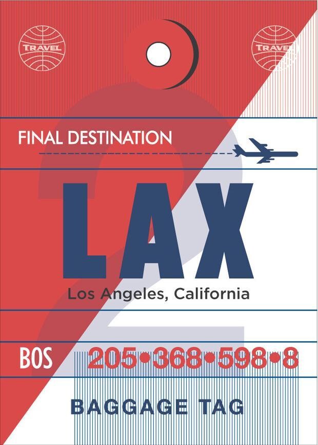 LAX Luggage Tag Magnet