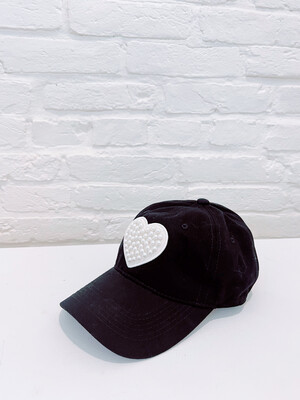 Thistle & Sage Creative Pearl Heart Patch Ball Cap - Adjustable Size
